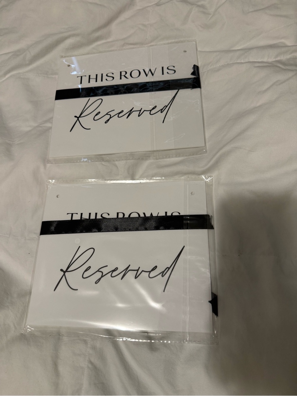 Reserved Sign - White with Black Accent